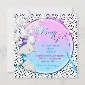 くまの性は男の子の女の子のパーティーを明らかにします 招待状 (裏面)