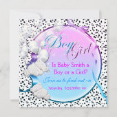 くまの性は男の子の女の子のパーティーを明らかにします 招待状 (正面)