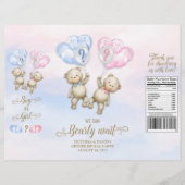 くまの性別発表ベビーシャワーチップス袋ラッパー チラシ (正面)