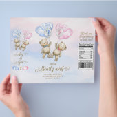 くまの性別発表ベビーシャワーチップス袋ラッパー チラシ (手)