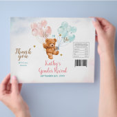 くまの性別発表 ピンクとブルーのチップバッグラッパー チラシ (手)