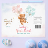 くまの性別発表 ピンクとブルーのチップバッグラッパー チラシ (シングル)