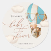 くまの恩恵タグ！ベビーシャワー クラシック ラウンド ステッカー (正面)