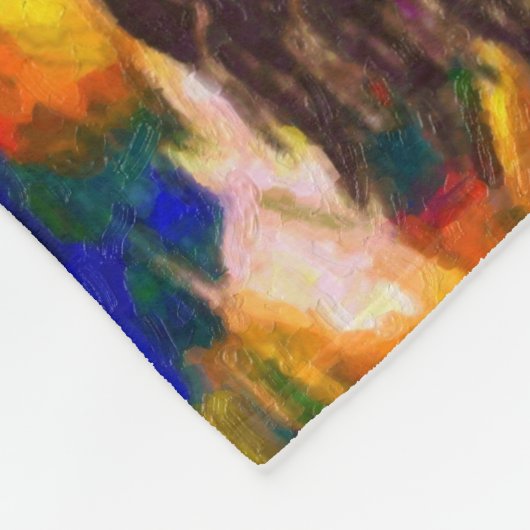 くまの戦士のネイティブアメリカンのフリースブランケット フリースブランケット (角)