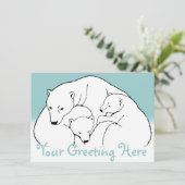 くまの招待状　オーダーメイドのポーラベアキューブのカード 招待状 (スタンド正面)