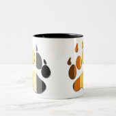 くまの旗の足のマグ ツートーンマグカップ (中央)