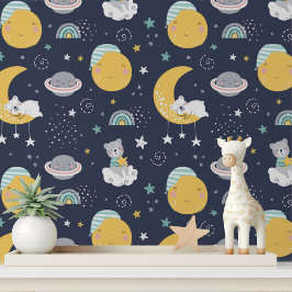 くまの月と星の保育園 はがせる壁紙 壁紙