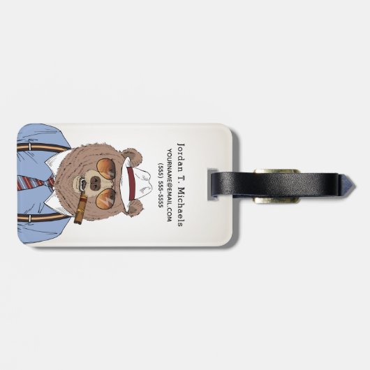 くまの朝食|はあなたの名前を加えます ラゲッジタグ (裏面横)