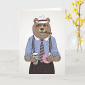 くまの朝食 カード (黄色い花)