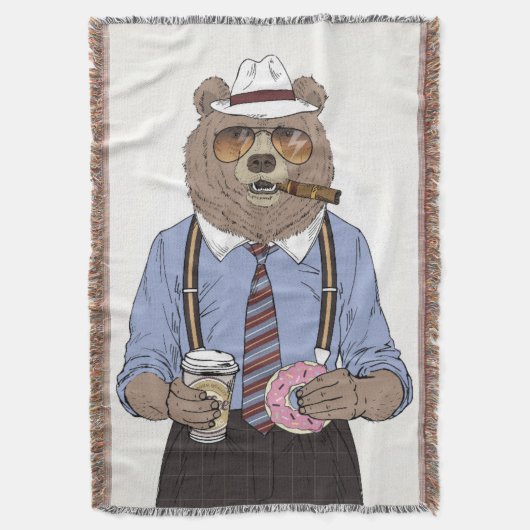 くまの朝食 スローブランケット (正面縦)