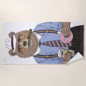 くまの朝食 ビーチタオル (正面)