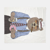 くまの朝食 フリースブランケット (正面(横))