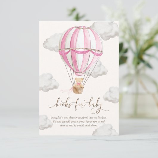 くまの本が楽しみなベイビーカード 赤ちゃんのための本 お願いカード 招待状 (スタンド正面)