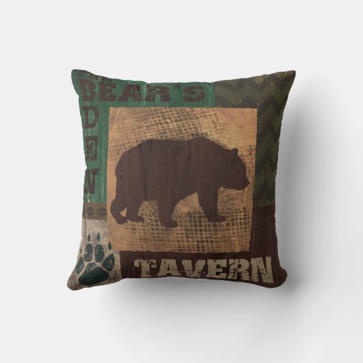 くまの洞穴の居酒屋の枕小屋の装飾 クッション (裏面)