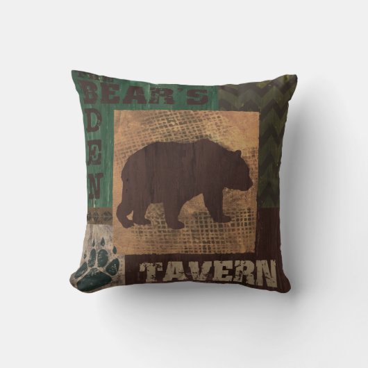 くまの洞穴の居酒屋の枕小屋の装飾 クッション (正面)