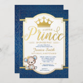くまの王子様ベビーシャワー招待状 招待状 (正面/裏面)
