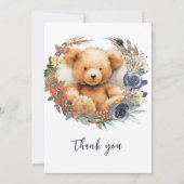 くまの男の子 誕生日と洗礼 招待状 (裏面)