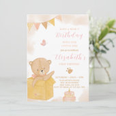 くまの箱の誕生日招待状 招待状 (スタンド正面)