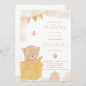 くまの箱の誕生日招待状 招待状 (正面/裏面)