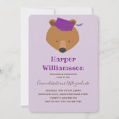 くまの紫の写真 幼稚園 卒園式 招待状 (正面)