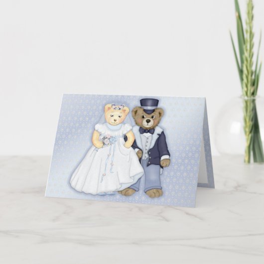 くまの結婚式のカード サンキューカード (正面)