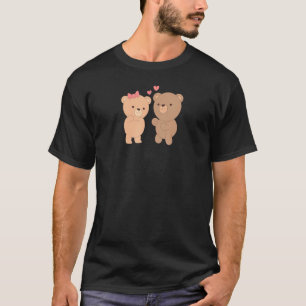 くまの結婚記念日 婚約パーティー 彼 彼女 Tシャツ