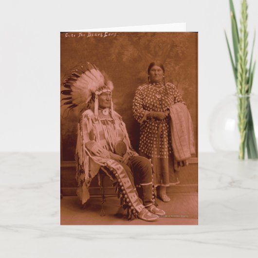 くまの耳および妻-カラス--を切ります カード (正面)