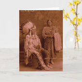 くまの耳および妻-カラス--を切ります カード (黄色い花)