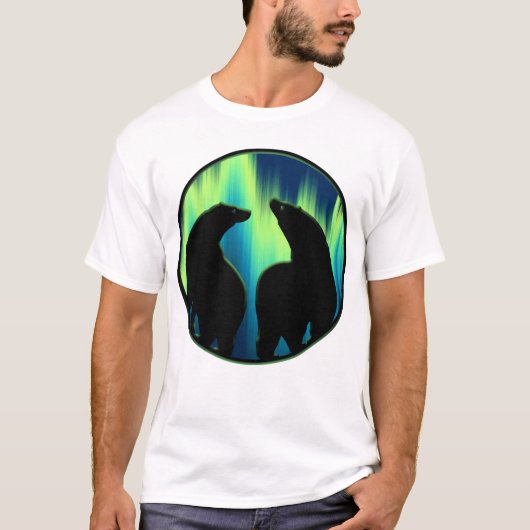 くまの芸術のワイシャツのNorthern LightsくまのTシャツのギフト Tシャツ (正面)