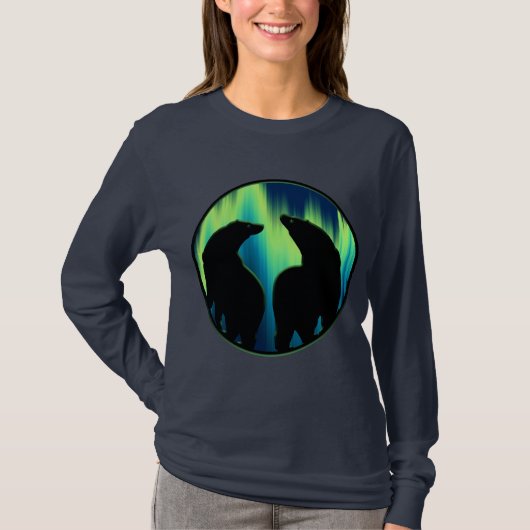 くまの芸術のワイシャツのNorthern LightsくまのTシャツのギフト Tシャツ (正面)