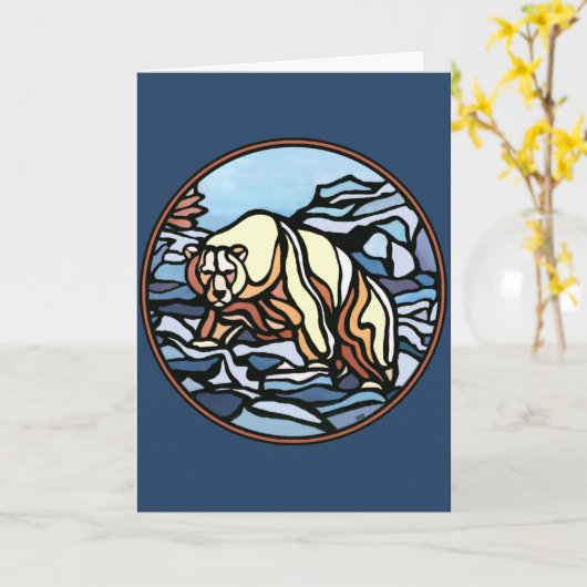 くまの芸術カードブランク種族くまの芸術はカスタムを梳きます カード (黄色い花)