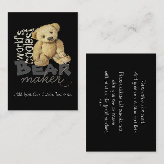 くまの芸術家はパーソナライズな名刺を設計します 名刺 (正面/裏面)