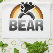 くまの虹の旗 キッチンタオル (折り畳み)