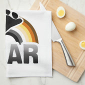 くまの虹の旗 キッチンタオル (四つ折り)