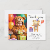 くまの誕生日ありがとう サンキューカード (正面)