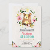 くまの誕生日のパーティの招待状 招待状 (正面)