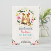 くまの誕生日のパーティの招待状 招待状 (スタンド正面)