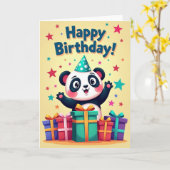 くまの誕生日カード カード (黄色い花)