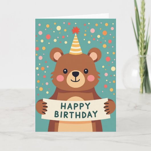 くまの誕生日カード カード (正面)