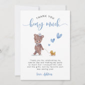 くまの誕生日パーティー 青 サンキューカード (正面)