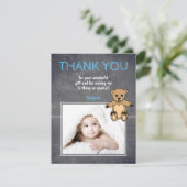 くまの誕生日感謝の写真カード（子供用） (スタンド正面)