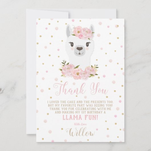 くまの誕生日感謝カード フラワーブラッシュガール 招待状 (正面)