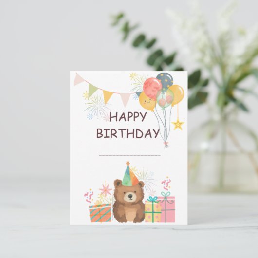 くまの誕生日 ポストカード (スタンド正面)