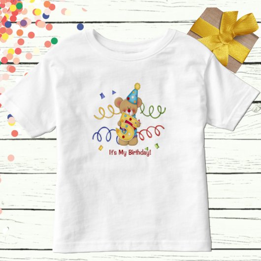 くまの誕生日Tシャツ（5歳） 子供用 トドラーTシャツ