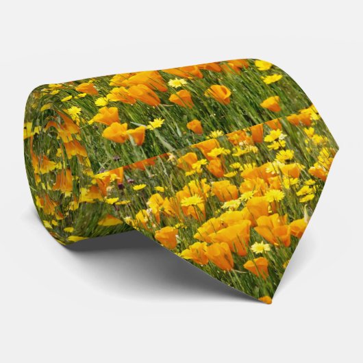 くまの谷、カリフォルニアのオレンジ野生の花分野 ネクタイ (ロール)