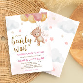 くまの赤ちゃんお待ち遠しい！ベアリーウェイトベイビーシャワー 招待状