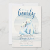 くまの赤ちゃんお待ち遠し Polar Mama クマの赤ちゃん 男の子 シャワー 招待状 (正面)