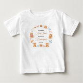 くまの赤ちゃんお披露目男子 | かわいい青いクマ ベビーTシャツ (正面)