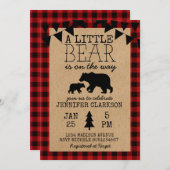 くまの赤ちゃんがやってくる！ベイビーシャワーの招待状 招待状 (正面/裏面)