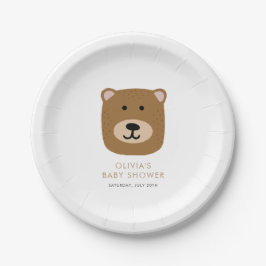 くまの赤ちゃんが待ち遠しいよ！男子ベイビーシャワーパーティー ペーパープレート